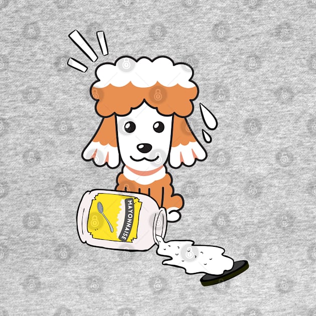 Cute French Poodle spilled mayonnaise by Pet Station